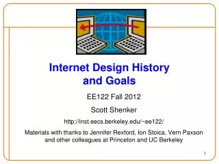 Internet Design History and Goals