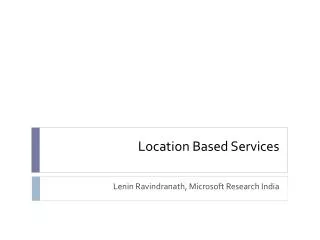 Location Based Services