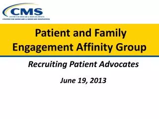 Patient and Family Engagement Affinity Group