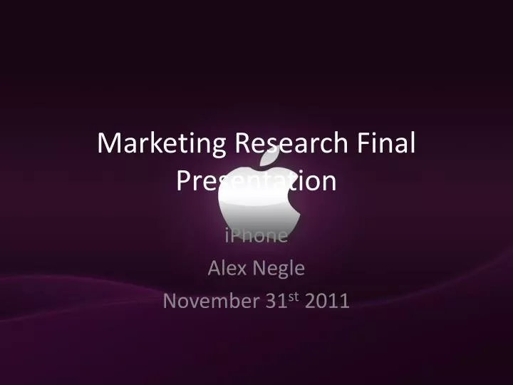 marketing research final presentation