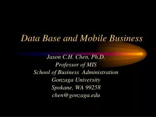 Data Base and Mobile Business