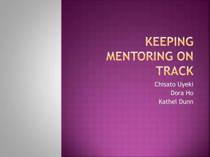 keeping mentoring on track
