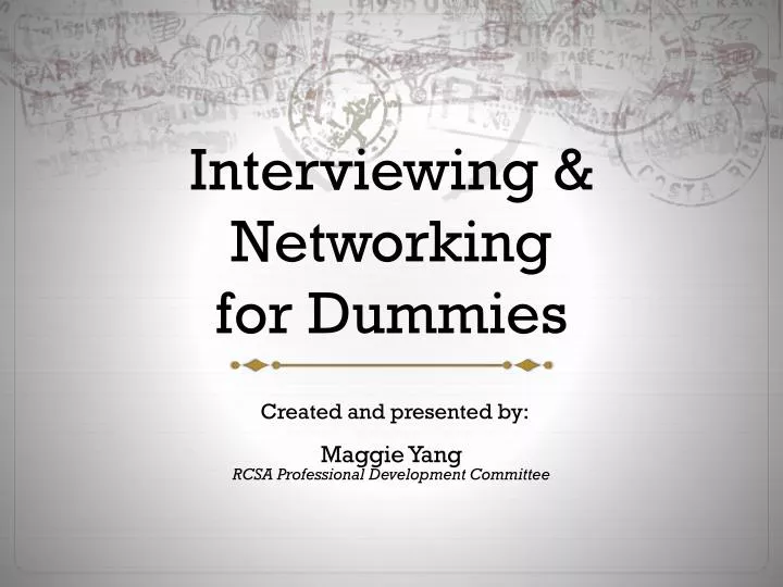 interviewing networking for dummies