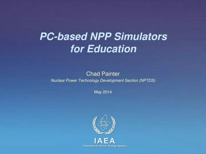 pc based npp simulators for education
