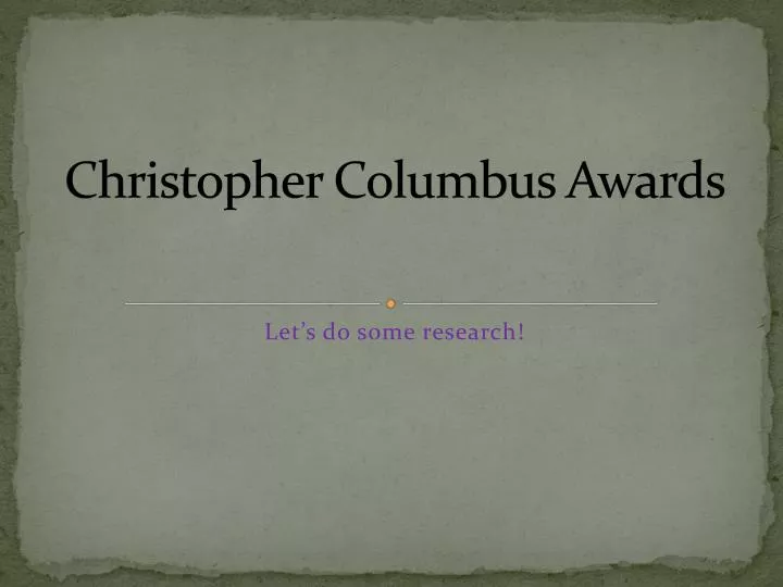 christopher columbus awards