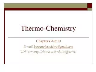 Thermo-Chemistry