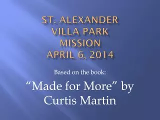St. Alexander Villa Park Mission April 6, 2014