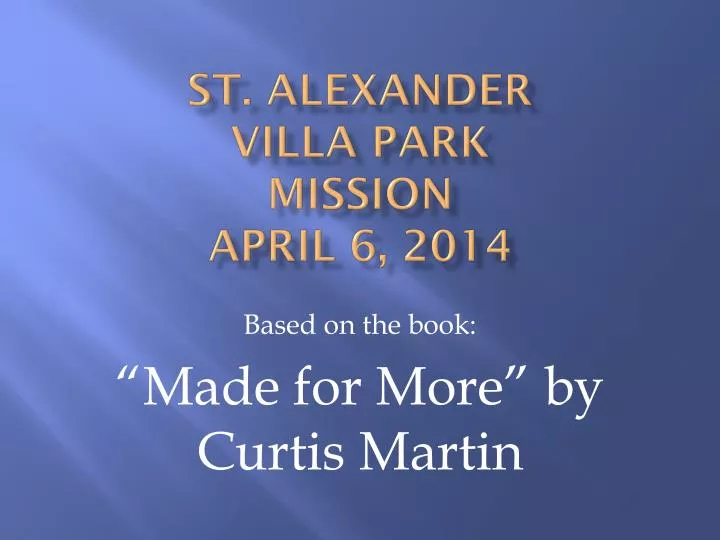 st alexander villa park mission april 6 2014
