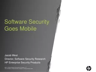 Software Security Goes Mobile