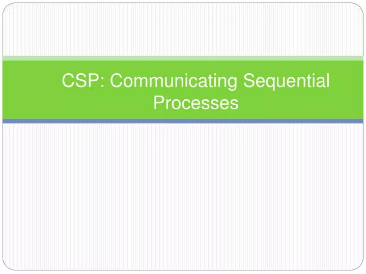 csp communicating sequential processes
