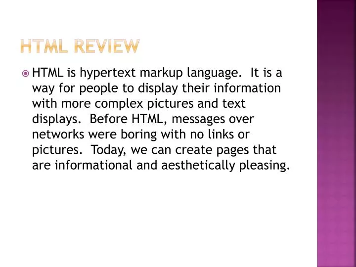html review