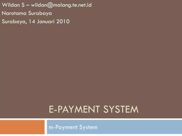 e payment system