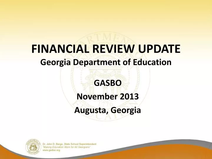 financial review update georgia department of education