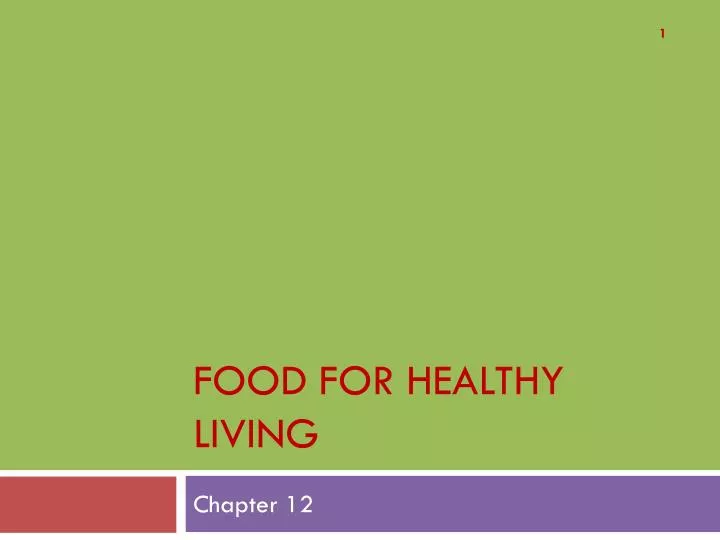 food for healthy living