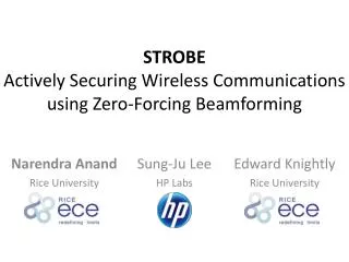 STROBE Actively Securing Wireless Communications using Zero-Forcing Beamforming