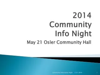 2014 Community Info Night