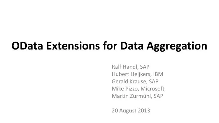 odata extensions for data aggregation