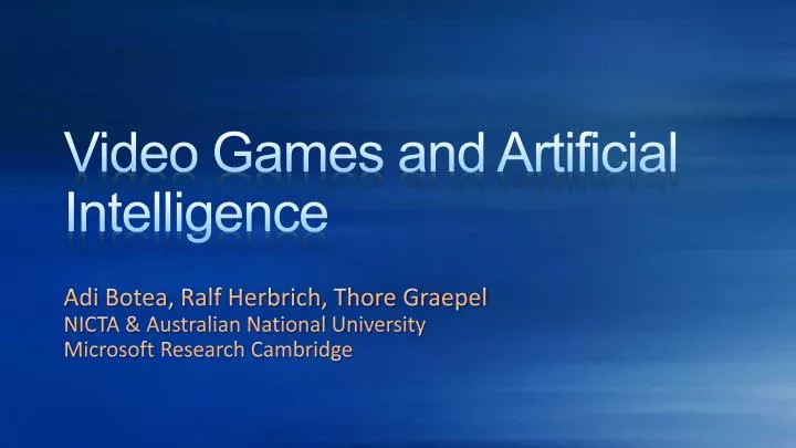 video games and artificial intelligence