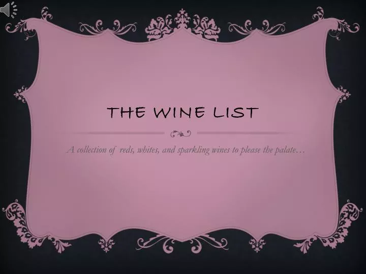 the wine list