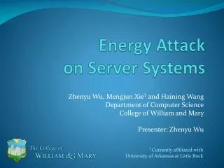 Energy Attack on Server Systems