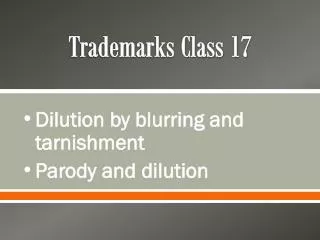 Trademarks Class 17