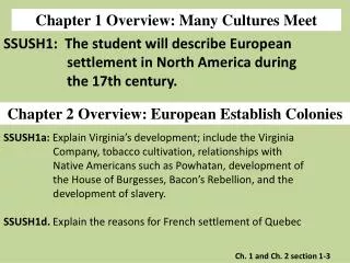 Chapter 1 Overview: Many Cultures Meet