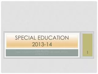 Special Education 2013-14