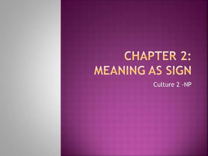chapter 2 meaning as sign