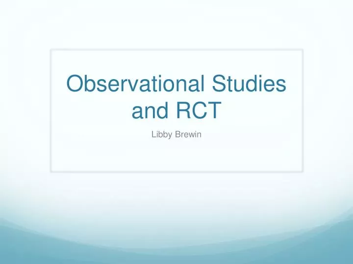 observational studies and rct