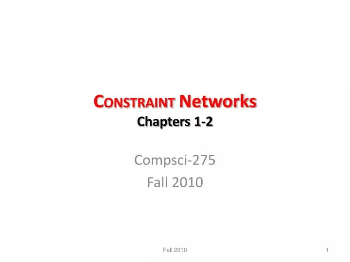 c onstraint networks chapters 1 2