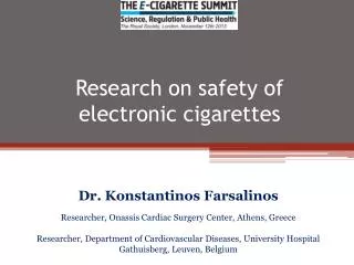 Research on safety of electronic cigarettes