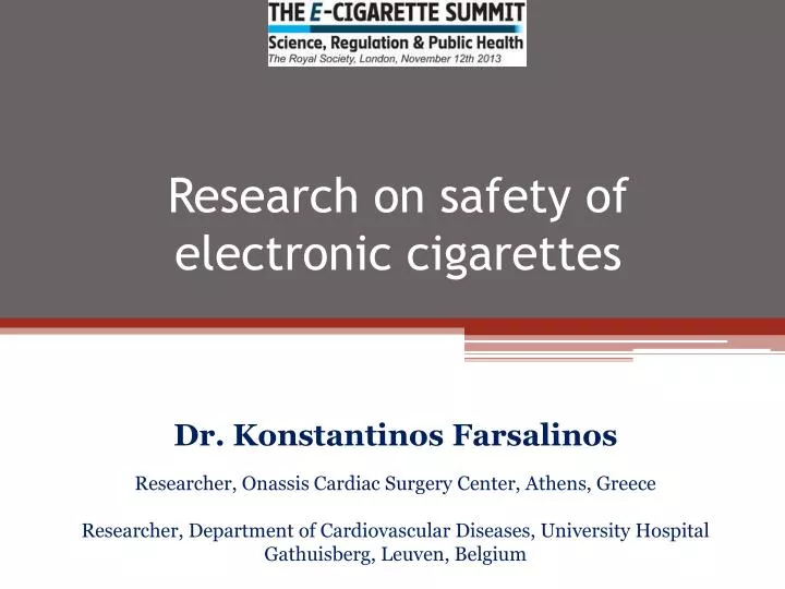 research on safety of electronic cigarettes