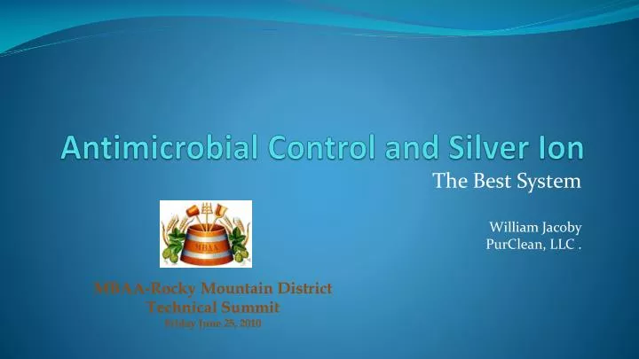 antimicrobial control and silver ion