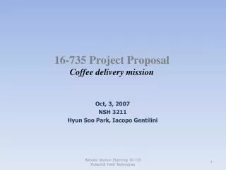 16-735 Project Proposal Coffee delivery mission