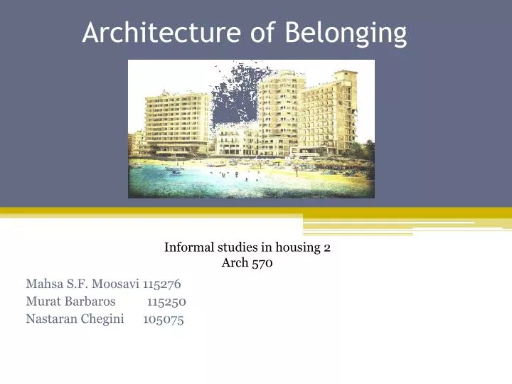 architecture of belonging