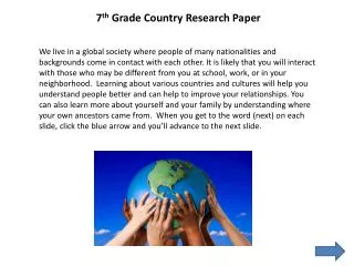 7 th Grade Country Research Paper