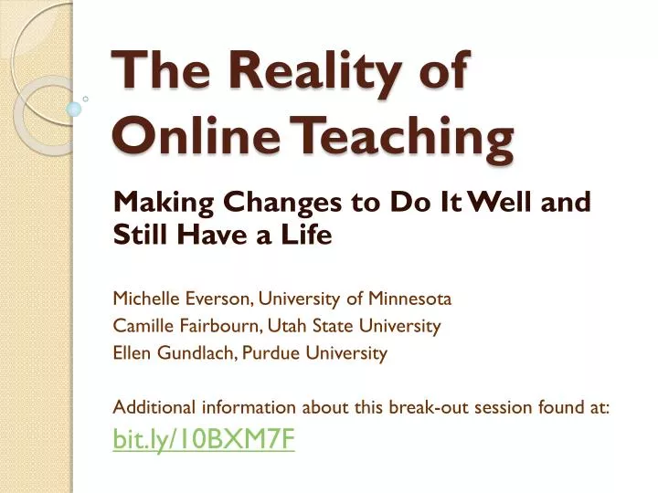the reality of online teaching