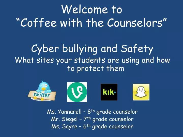 welcome to coffee with the counselors