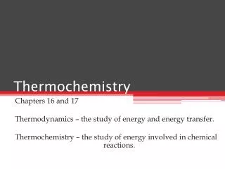 Thermochemistry