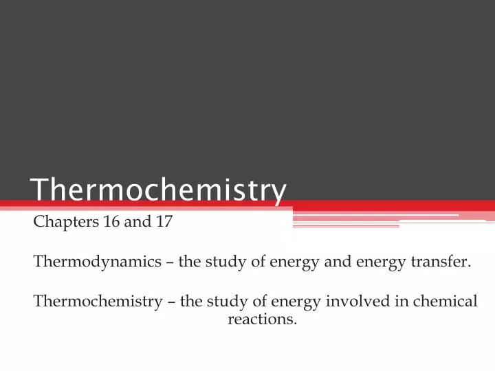 thermochemistry