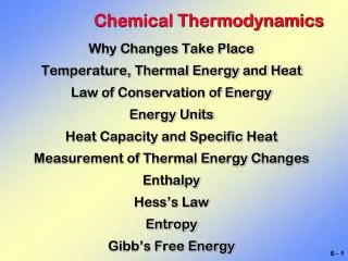 Chemical Thermodynamics