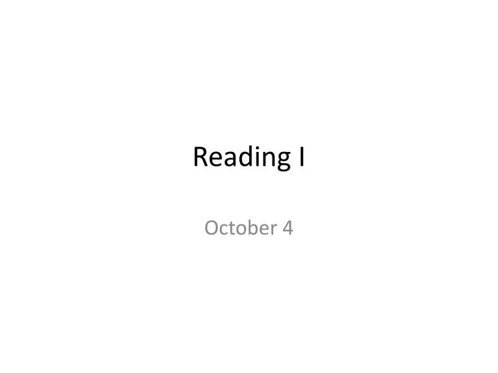 reading i
