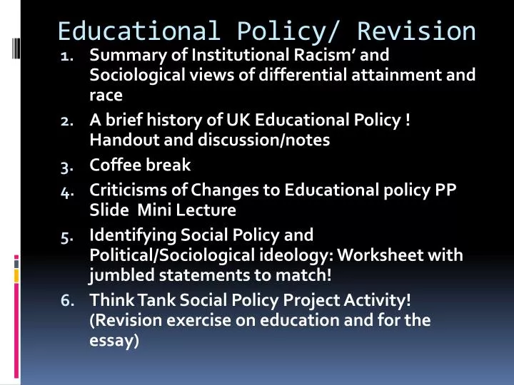 educational policy revision