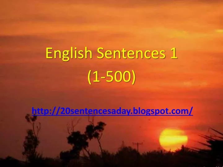 english sentences 1 1 500