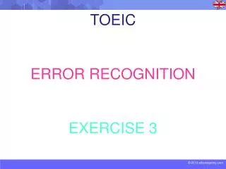 TOEIC ERROR RECOGNITION EXERCISE 3