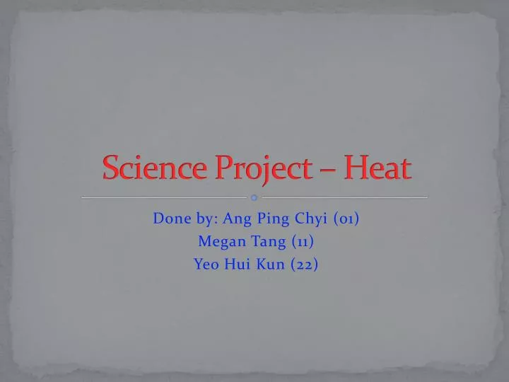 science project heat