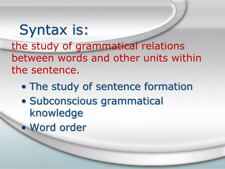 syntax is