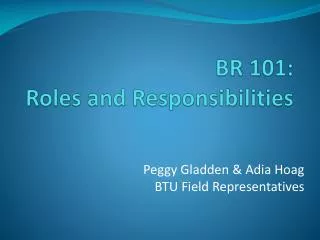 BR 101: Roles and Responsibilities