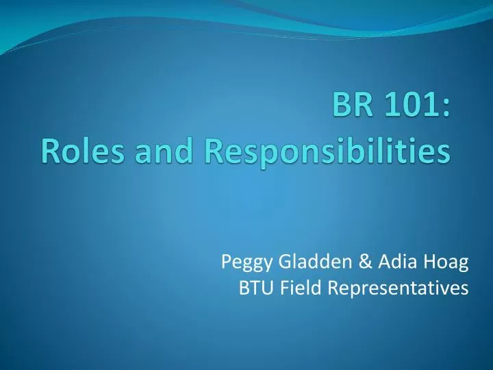 br 101 roles and responsibilities