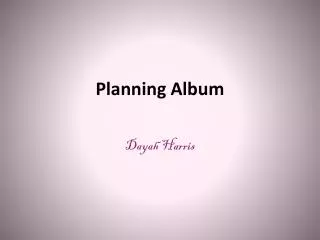 planning album